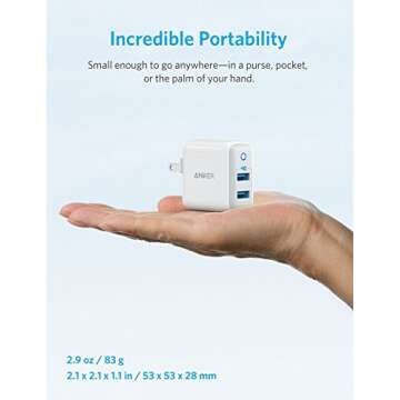 Anker Dual USB Wall Charger, PowerPort II 24W, Ultra-Compact Travel Charger with PowerIQ Technology and Foldable Plug, for iPhone XS/Max/XR/X/8/7/6/Plus, iPad Pro/Air 2/mini 4, Galaxy S9/S8/+ and More