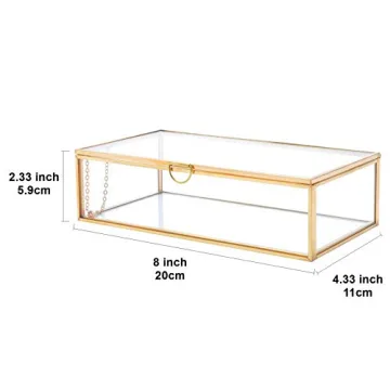 Elegant Vintage Glass Box for Jewelry and Keepsakes