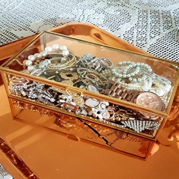 Elegant Vintage Glass Box for Jewelry and Keepsakes