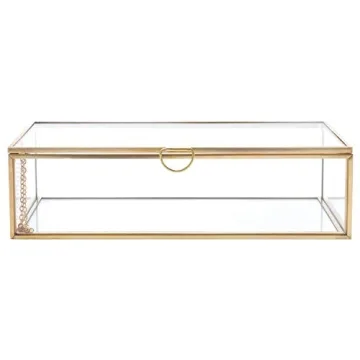 Elegant Vintage Glass Box for Jewelry and Keepsakes