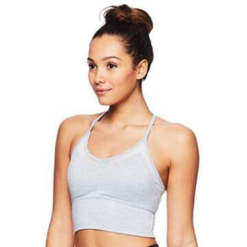 Gaiam Women's Strappy Wireless Bralette - Medium Impact Longline Racerback Workout & Yoga Sports Bra