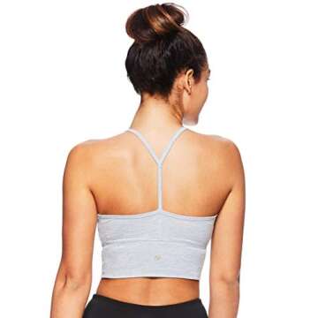 Gaiam Women's Strappy Wireless Bralette - Medium Impact Longline Racerback Workout & Yoga Sports Bra