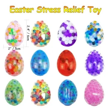 12Pcs Easter Egg Stress Balls for Holidays and Parties