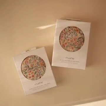 mushie Extra Soft Muslin Fitted Crib Sheet | 192 Thread Count | 28"x 52" (Pastel Blooms)