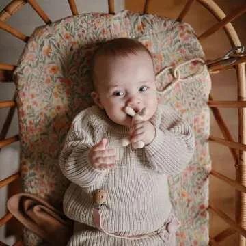 mushie Extra Soft Muslin Fitted Crib Sheet | 192 Thread Count | 28"x 52" (Pastel Blooms)