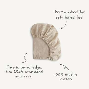 mushie Extra Soft Muslin Fitted Crib Sheet | 192 Thread Count | 28"x 52" (Pastel Blooms)