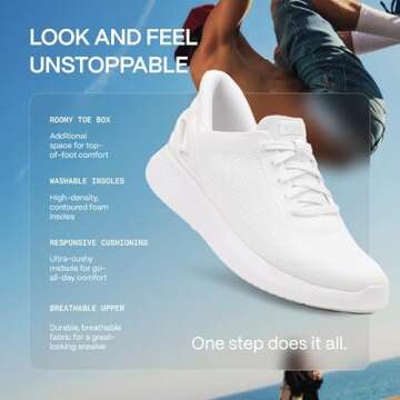 Kizik Athens White M7 / W8.5 Slip-On Sneakers, Casual Shoes for Women and Men, Comfortable and Stylish Womens and Mens Shoes for Work, Walking, The Office, and More, Womens and Mens Slip on Sneakers