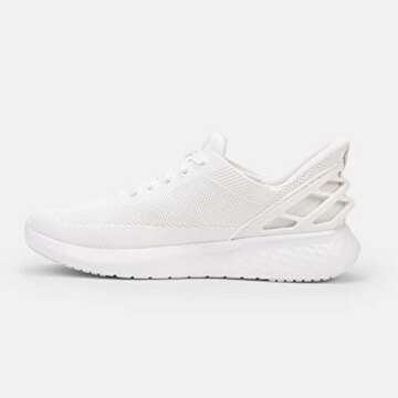Kizik Athens White M7 / W8.5 Slip-On Sneakers, Casual Shoes for Women and Men, Comfortable and Stylish Womens and Mens Shoes for Work, Walking, The Office, and More, Womens and Mens Slip on Sneakers