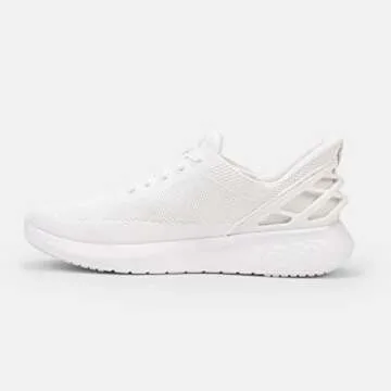 Kizik Athens White M7 / W8.5 Slip-On Sneakers, Casual Shoes for Women and Men, Comfortable and Stylish Womens and Mens Shoes for Work, Walking, The Office, and More, Womens and Mens Slip on Sneakers