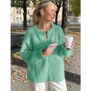 Yimoon Women Y2K Chunky Knit Cardigan for Fall