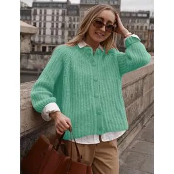 Yimoon Women Y2K Chunky Knit Cardigan for Fall