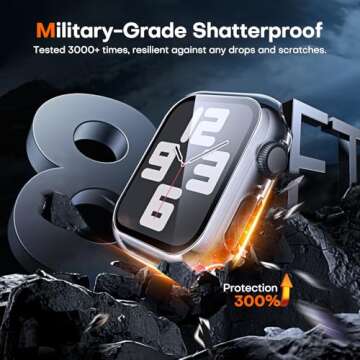 TAURI 2 Pack Hard Case Designed for Apple Watch SE/Series 6/5/4 40mm with 9H Tempered Glass Screen Protector, [Touch Sensitive] [Full Coverage] Slim Bumper Protective Cover, Clear