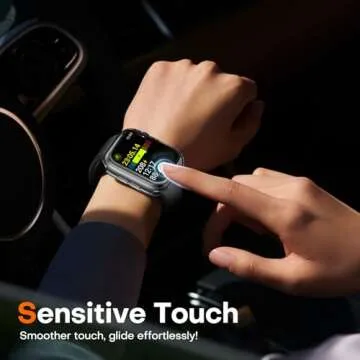 TAURI 2 Pack Hard Case Designed for Apple Watch SE/Series 6/5/4 40mm with 9H Tempered Glass Screen Protector, [Touch Sensitive] [Full Coverage] Slim Bumper Protective Cover, Clear