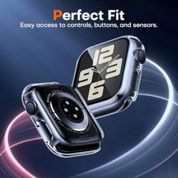 TAURI 2 Pack Hard Case Designed for Apple Watch SE/Series 6/5/4 40mm with 9H Tempered Glass Screen Protector, [Touch Sensitive] [Full Coverage] Slim Bumper Protective Cover, Clear