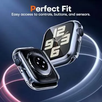 TAURI 2 Pack Hard Case Designed for Apple Watch SE/Series 6/5/4 40mm with 9H Tempered Glass Screen Protector, [Touch Sensitive] [Full Coverage] Slim Bumper Protective Cover, Clear