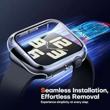 TAURI 2 Pack Hard Case Designed for Apple Watch SE/Series 6/5/4 40mm with 9H Tempered Glass Screen Protector, [Touch Sensitive] [Full Coverage] Slim Bumper Protective Cover, Clear