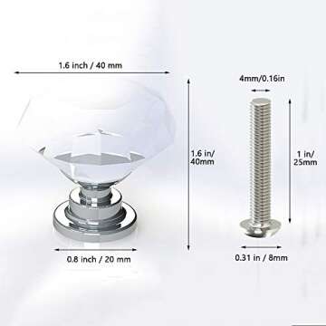 Attom Tech 12 PCS Crystal Drawer Pulls for Home Decor