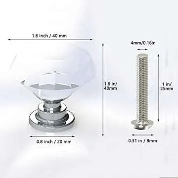 Attom Tech 12 PCS Crystal Drawer Pulls for Home Decor