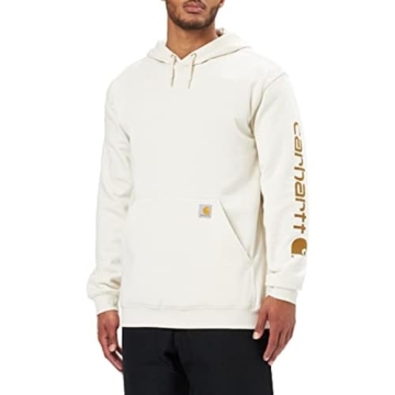 Carhartt Men's Loose Fit Midweight Logo Sleeve Graphic Sweatshirt in Malt - Sizes for Everyone