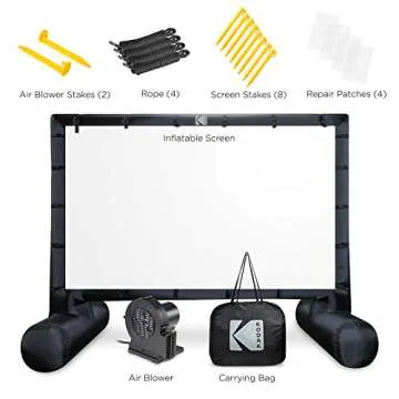KODAK Inflatable Outdoor Projector Screen | 14.5 Feet, Blow-Up Screen for Movies, TV, Sports Games & More | Includes Air Pump, Storage Carry Case, Stakes, Repair Patches