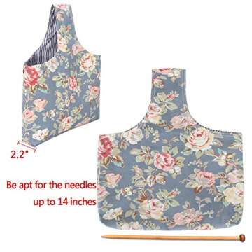 Teamoy Knitting Tote Bag for Yarn and Needles