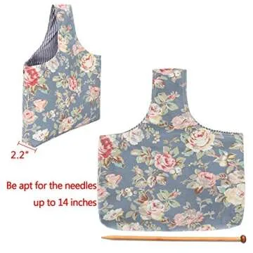 Teamoy Knitting Tote Bag for Yarn and Needles