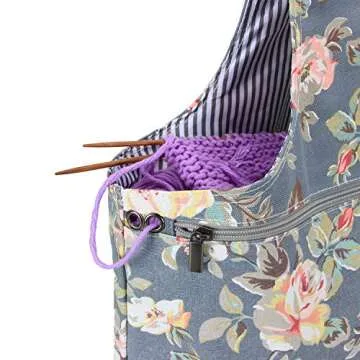 Teamoy Knitting Tote Bag for Yarn and Needles
