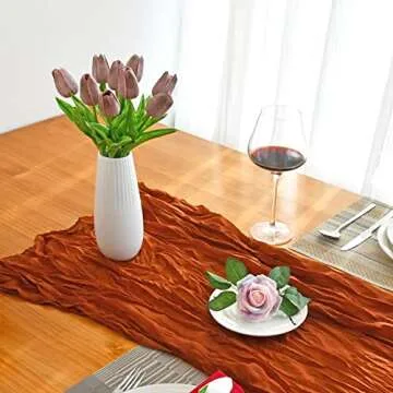 Mandy's 20pcs Brown Artificial Tulip Silk Fake Flowers 13.5" for New Year Spring Mother's Day Easter Gifts in Bulk Home Kitchen Wedding Decorations