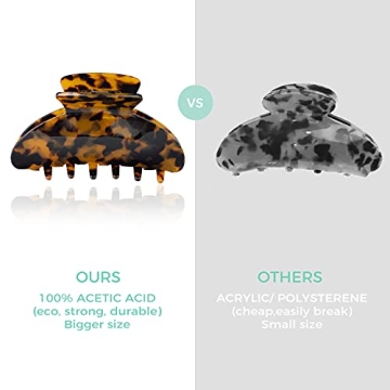 Elegant Tortoise Hair Clips Strong Hold No Hurt