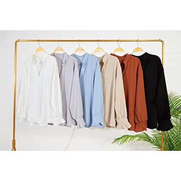 Valphsio Women's Flared Sleeves Blouse for Casual Elegance