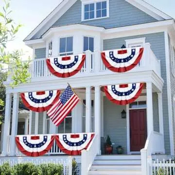 4 Pack USA Bunting Flags - 3x6 FT Patriotic Décor
