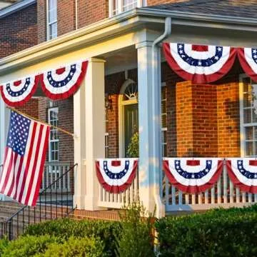 4 Pack USA Bunting Flags - 3x6 FT Patriotic Décor