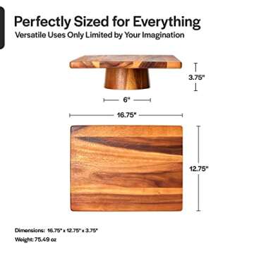 Villa Acacia Cake Stand - Rustic Wood for Desserts