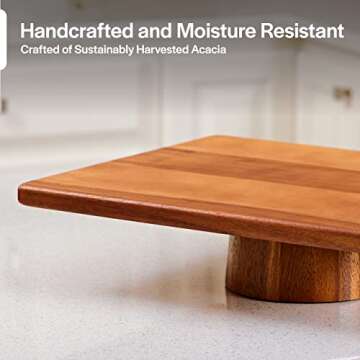 Villa Acacia Cake Stand - Rustic Wood for Desserts