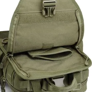 G4Free Tactical EDC Sling Bag Backpack with Adjustable Holster Military Shoulder Backpack for Men （New Army Green）