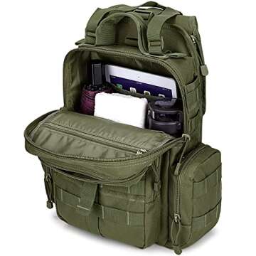 G4Free Tactical EDC Sling Bag Backpack with Adjustable Holster Military Shoulder Backpack for Men （New Army Green）