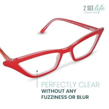 Red Funky Cat Eye Reading Glasses - Stylish, Comfortable, and Trendy for Women