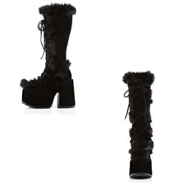 VIMISAOI Stylish Faux Suede Mid Calf Platform Boots