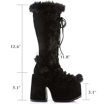 VIMISAOI Stylish Faux Suede Mid Calf Platform Boots