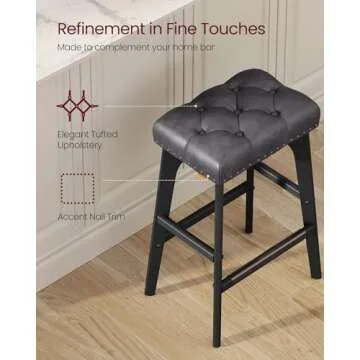 Stylish VASAGLE Bar Stools Set of 2 for Kitchen