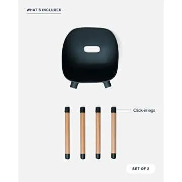 Lalo The Play Chair, Wooden and Non-Toxic Plastic Kids and Toddler Chair - Sturdy Bucket Seat and Easy to Clean Kids Chair with up to 200 lb. Weight Capacity, Set of 2 - Licorice