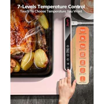 Laudlife Electric Warming Mat for Food, Roll-Up Silicone Heating Pad with 7 Adjustable Tempmaster Le...