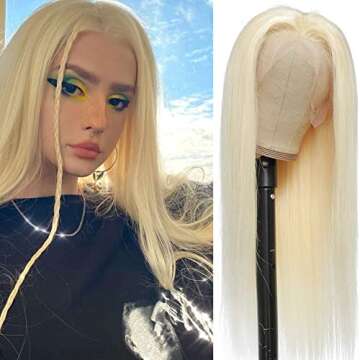 Kalisa 613 Blonde Wig for Women Long Straight Blonde Free Part Wig Natural Hairline Glueless Wig Hea...