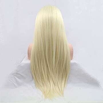 Kalisa 613 Blonde Wig for Women Long Straight Blonde Free Part Wig Natural Hairline Glueless Wig Heat Resistant Fiber Synthetic Lace Frontal Wigs