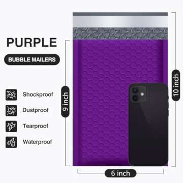UCGOU Bubble Mailers 6x10 Inch Purple 50 Pack Poly Padded Envelopes Small Business Mailing Packages ...