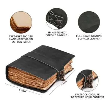 Leather Village Vintage Journal - 200 Pages of Handmade Paper