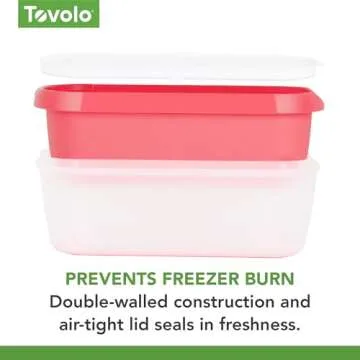 Tovolo Ice Cream Containers for Homemade Ice Cream, Glide-A-Scoop (1.5 Qt, Strawberry Sorbet) - Stackable Ice Cream Storage Containers for Freezer - BPA-Free Ice Cream Tub with Lid & Non-Slip Base