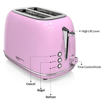 Charming Pale Pink 2 Slice Retro Toaster for Stylish Kitchens