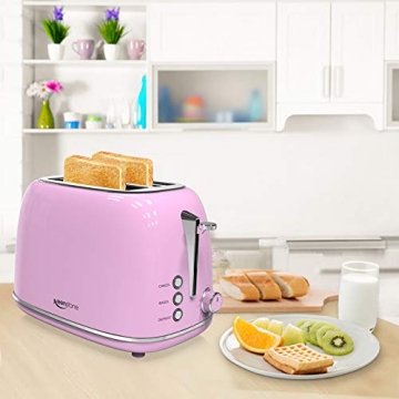 Charming Pale Pink 2 Slice Retro Toaster for Stylish Kitchens