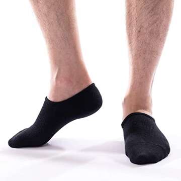 IDEGG No Show Socks - Men’s Athletic and Casual Low Cut Ankle Socks with Grip